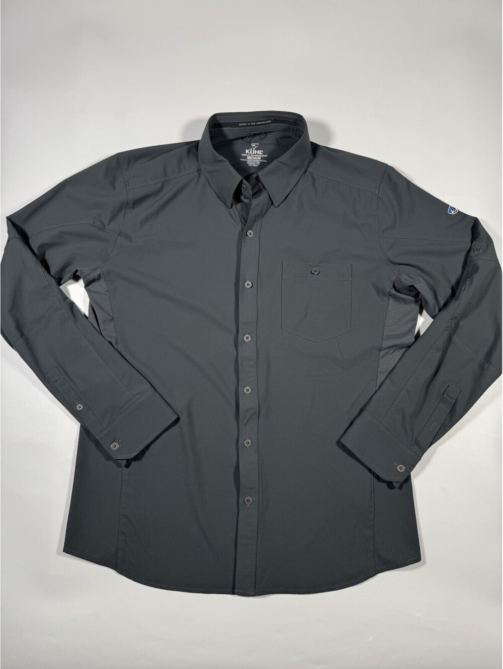 Kuhl Bandit Shirt Mens Medium Gray Long Sleeve Performance Hiking Outdoor 7295